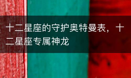 十二星座的守护奥特曼表，十二星座专属神龙