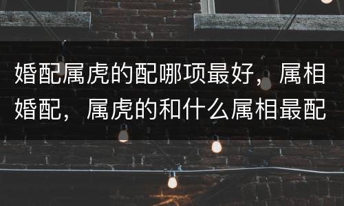 婚配属虎的配哪项最好，属相婚配，属虎的和什么属相最配