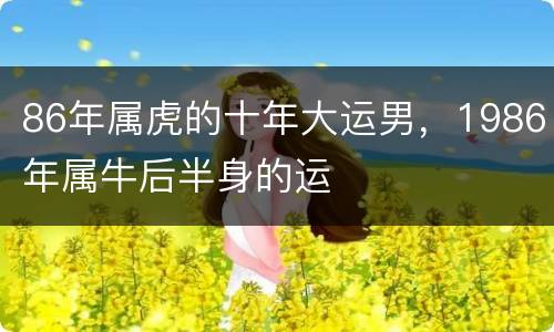 86年属虎的十年大运男，1986年属牛后半身的运