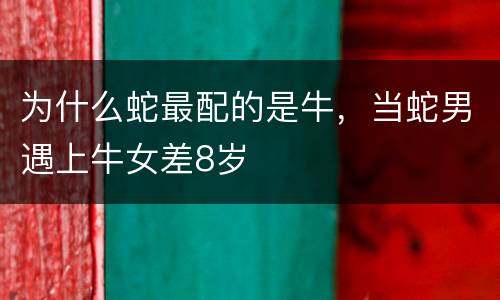 为什么蛇最配的是牛，当蛇男遇上牛女差8岁