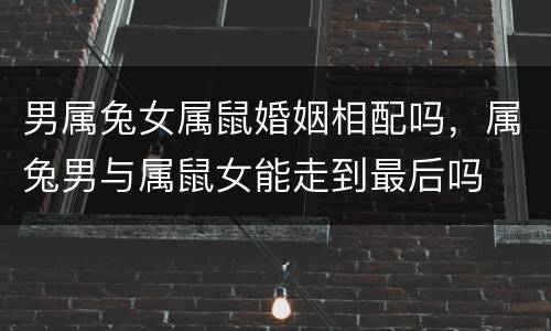 男属兔女属鼠婚姻相配吗，属兔男与属鼠女能走到最后吗