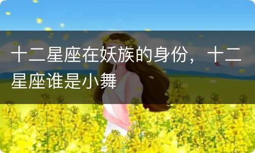 十二星座在妖族的身份，十二星座谁是小舞