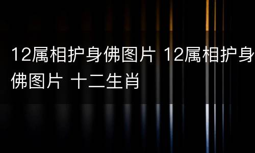12属相护身佛图片 12属相护身佛图片 十二生肖