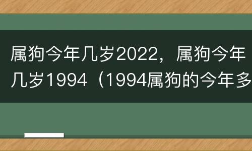 属狗今年几岁2022，属狗今年几岁1994（1994属狗的今年多大了2021）