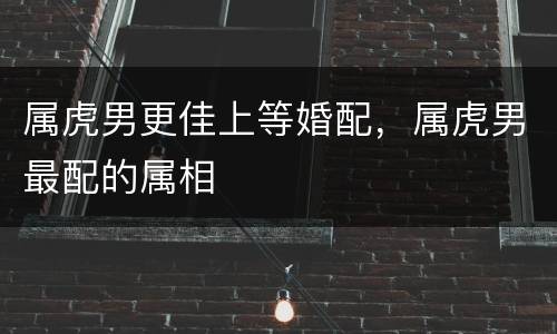 属虎男更佳上等婚配，属虎男最配的属相