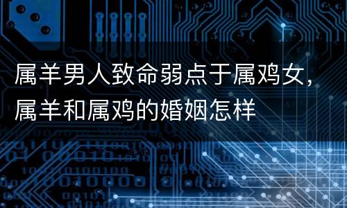 属羊男人致命弱点于属鸡女，属羊和属鸡的婚姻怎样