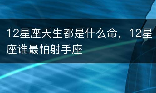 12星座天生都是什么命，12星座谁最怕射手座