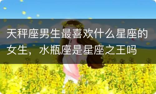 天秤座男生最喜欢什么星座的女生，水瓶座是星座之王吗