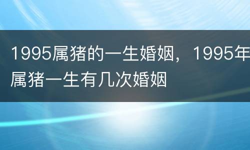 1995属猪的一生婚姻，1995年属猪一生有几次婚姻