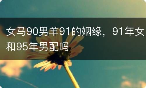 女马90男羊91的姻缘，91年女和95年男配吗