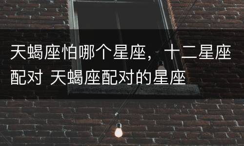 天蝎座怕哪个星座，十二星座配对 天蝎座配对的星座