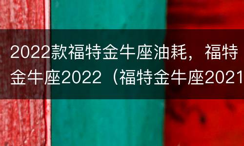 2022款福特金牛座油耗，福特金牛座2022（福特金牛座2021款油耗）