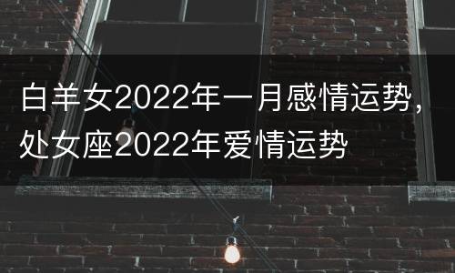 白羊女2022年一月感情运势，处女座2022年爱情运势