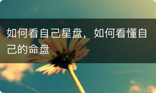 如何看自己星盘，如何看懂自己的命盘
