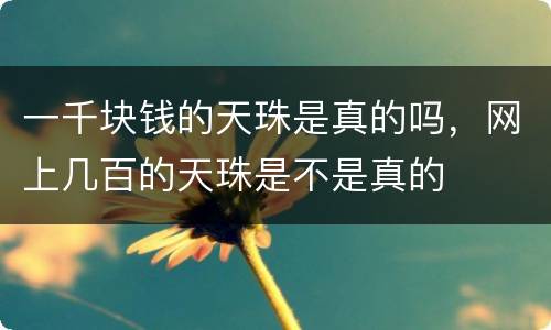 一千块钱的天珠是真的吗，网上几百的天珠是不是真的