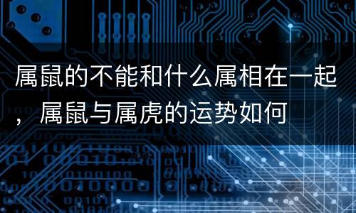 属鼠的不能和什么属相在一起，属鼠与属虎的运势如何