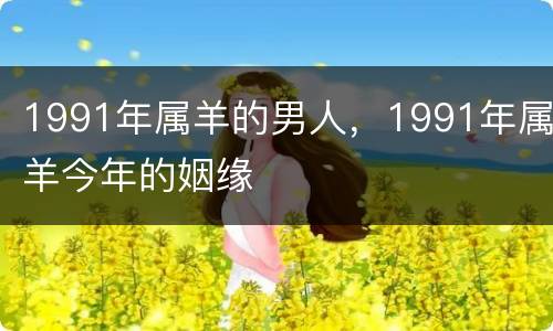 1991年属羊的男人，1991年属羊今年的姻缘