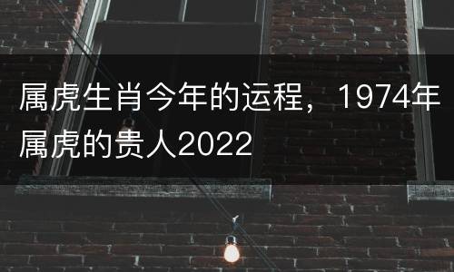 属虎生肖今年的运程，1974年属虎的贵人2022