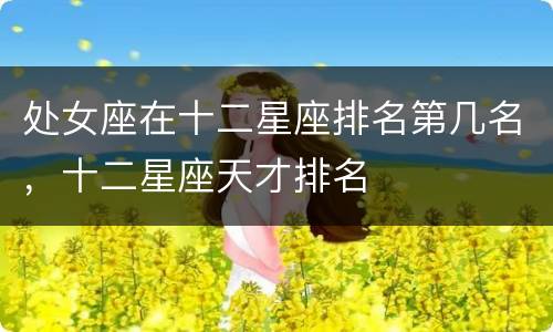 处女座在十二星座排名第几名，十二星座天才排名