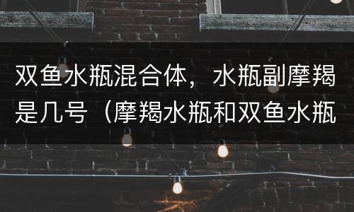 双鱼水瓶混合体，水瓶副摩羯是几号（摩羯水瓶和双鱼水瓶）