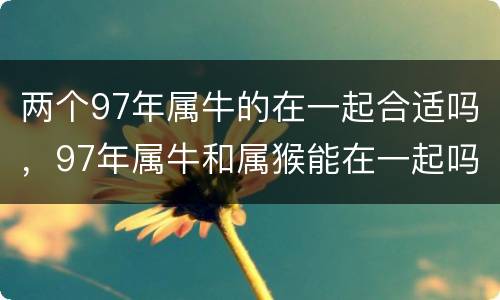 两个97年属牛的在一起合适吗，97年属牛和属猴能在一起吗