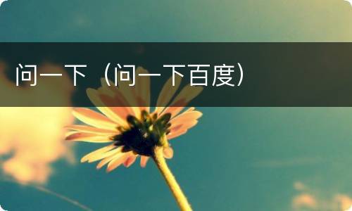 问一下（问一下百度）