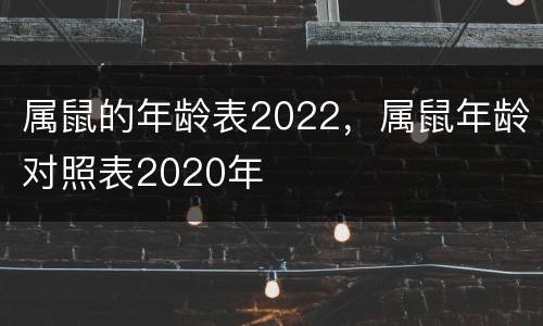 属鼠的年龄表2022，属鼠年龄对照表2020年