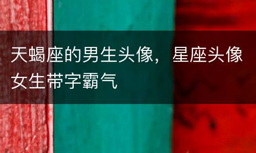 天蝎座的男生头像，星座头像女生带字霸气