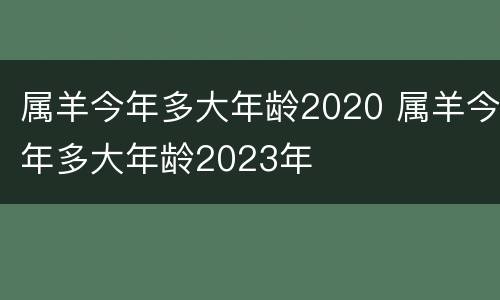 属羊今年多大年龄2020 属羊今年多大年龄2023年