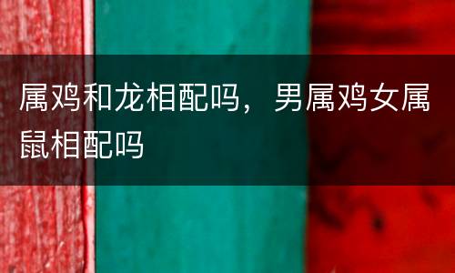 属鸡和龙相配吗，男属鸡女属鼠相配吗