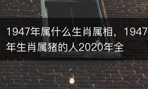 1947年属什么生肖属相，1947年生肖属猪的人2020年全