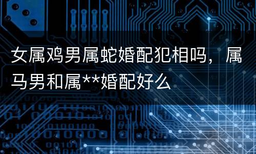 女属鸡男属蛇婚配犯相吗，属马男和属**婚配好么