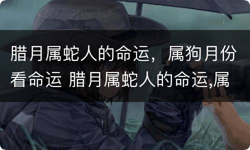 腊月属蛇人的命运，属狗月份看命运 腊月属蛇人的命运,属狗月份看命运怎么样