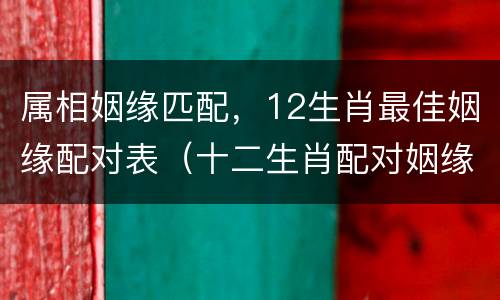 属相姻缘匹配，12生肖最佳姻缘配对表（十二生肖配对姻缘表）