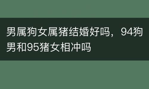 男属狗女属猪结婚好吗，94狗男和95猪女相冲吗