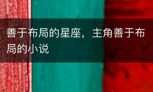 善于布局的星座，主角善于布局的小说