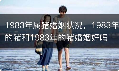 1983年属猪婚姻状况，1983年的猪和1983年的猪婚姻好吗