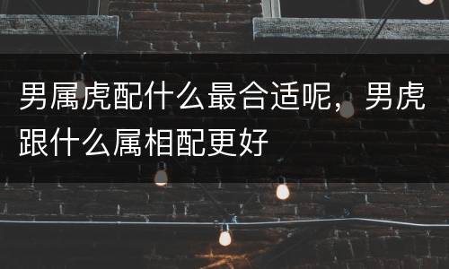 男属虎配什么最合适呢，男虎跟什么属相配更好