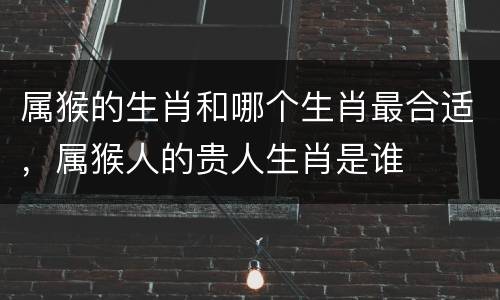 属猴的生肖和哪个生肖最合适，属猴人的贵人生肖是谁
