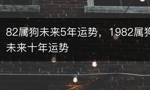 82属狗未来5年运势，1982属狗未来十年运势