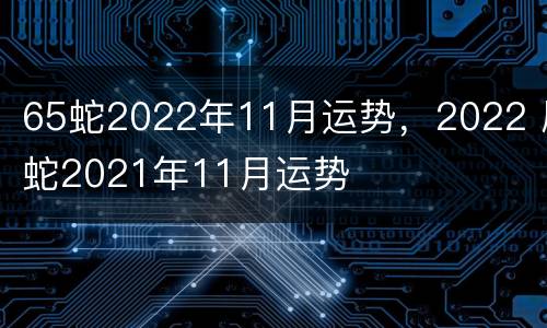 65蛇2022年11月运势，2022 属蛇2021年11月运势