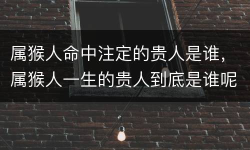 属猴人命中注定的贵人是谁，属猴人一生的贵人到底是谁呢