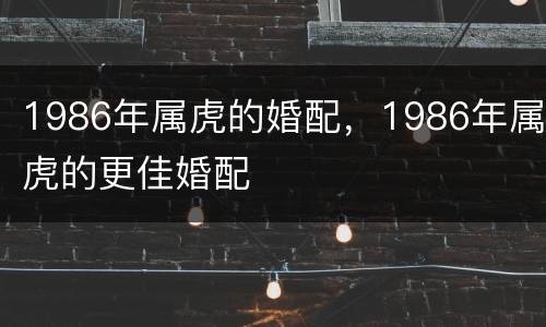1986年属虎的婚配，1986年属虎的更佳婚配