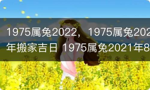1975属兔2022，1975属兔2022年搬家吉日 1975属兔2021年8月搬家吉日