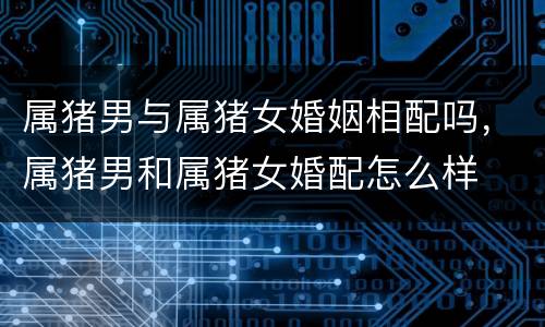 属猪男与属猪女婚姻相配吗，属猪男和属猪女婚配怎么样