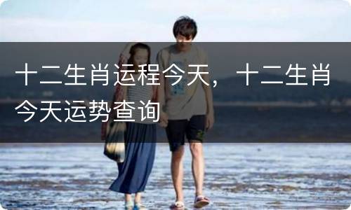 十二生肖运程今天，十二生肖今天运势查询