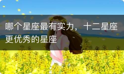 哪个星座最有实力，十二星座更优秀的星座