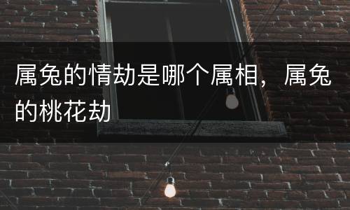 属兔的情劫是哪个属相，属兔的桃花劫
