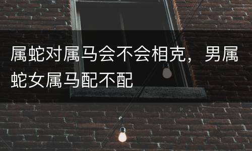 属蛇对属马会不会相克，男属蛇女属马配不配