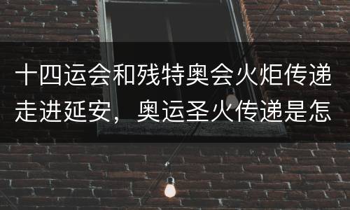 十四运会和残特奥会火炬传递走进延安，奥运圣火传递是怎么个传法?